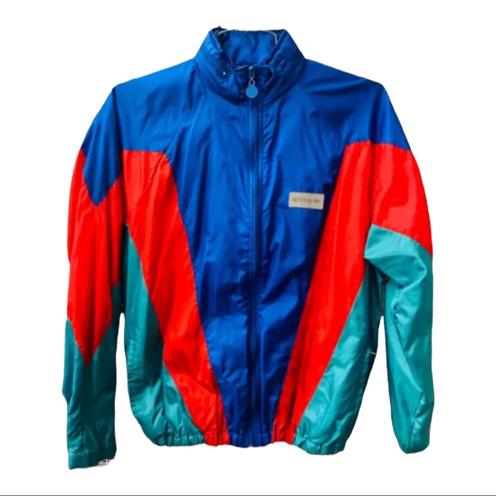 Vintage Adidas Windbreaker Jacket sz: L. Contrast paneling.